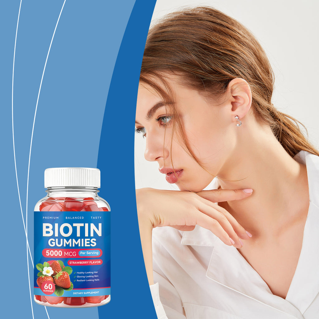 Biotin Gummies Nourish Hair Skin Nail Chewable Easy Fresh Fruit Taste Inner Care Gummies