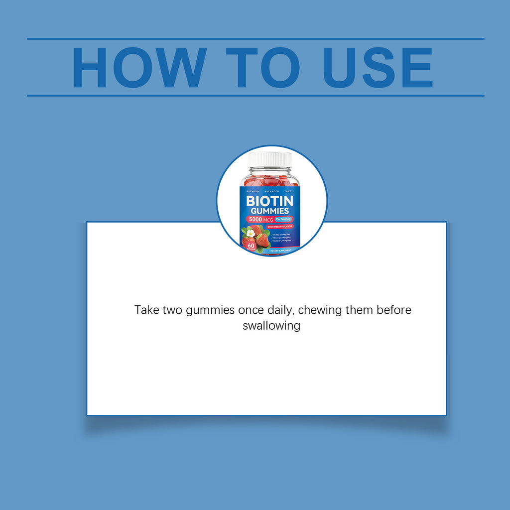 Biotin Gummies Nourish Hair Skin Nail Chewable Easy Fresh Fruit Taste Inner Care Gummies