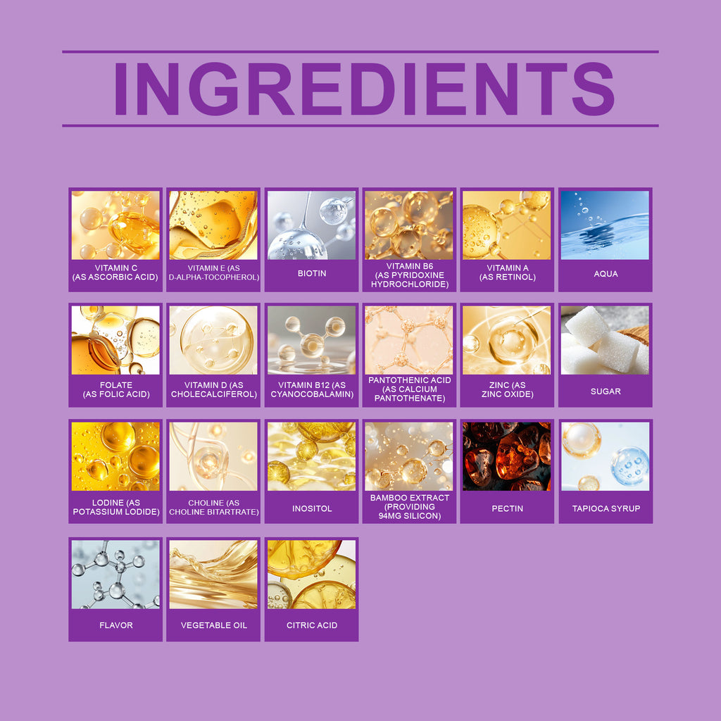 Biotin Gummies Hair Skin Nails Care Chewable Easy Take Strawberry Flavor Internal Care Gummies
