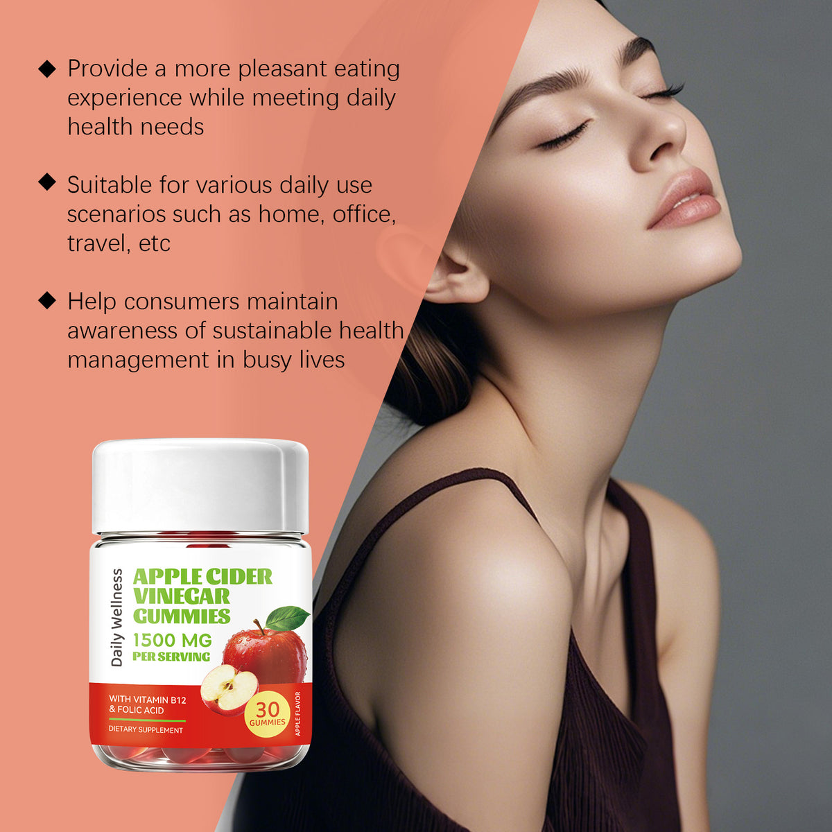 Apple Cider Vinegar Gummies Easy Daily Health Management Digestive Comfort Delicious Nutrition Tonic