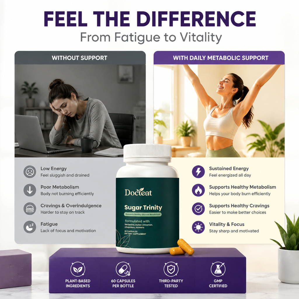 DOCTEAT Daily Metabolism Nutrition Capsules Support Metabolism Balanced Nutrition Easy Taking Suitable Nutritional Health