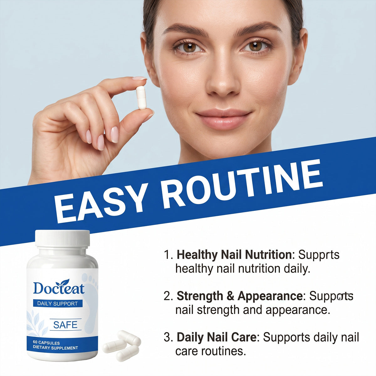DOCTEAT Jiayuan Nourishing Capsules Nail Nutrition Beauty Care Easy Intake with Vitamins Capsules